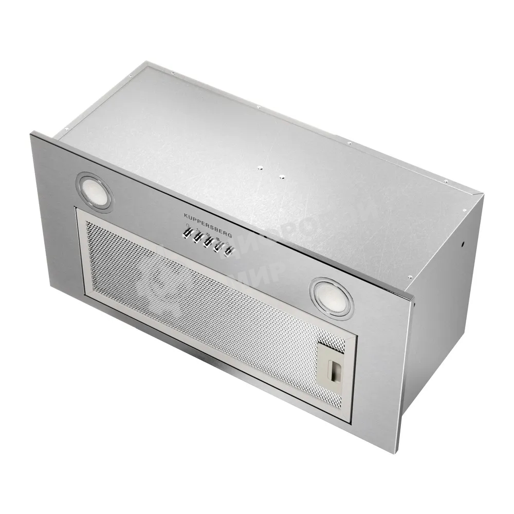 Встраиваемая вытяжка Kuppersberg INPUSH 60 X, High-Tech, 60 см, механическое управление, обратный клапан, 3 скорости, 780 м3/ч, периметральное всасывание, угольный фильтр KF-SC 2 (опция), уровень шума 62 дБ, нержавеющая сталь