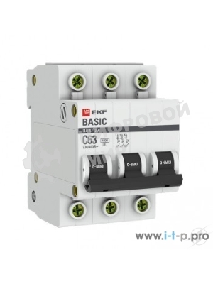 Выключатель автоматический EKF mcb4729-3-40C 3P 40А (C) 4,5кА ВА 47-29 Basic
