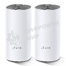Домашняя Mesh Wi-Fi система TP-Link Deco E4 (3-Pack), 1167 Мбит/с (5 ГГц: до 867 Мбит/с + 2,4 ГГц: до 300 Мбит/с), 2 порта 100 Мбит/с, 2 встроенные антенны на каждом модуле Deco