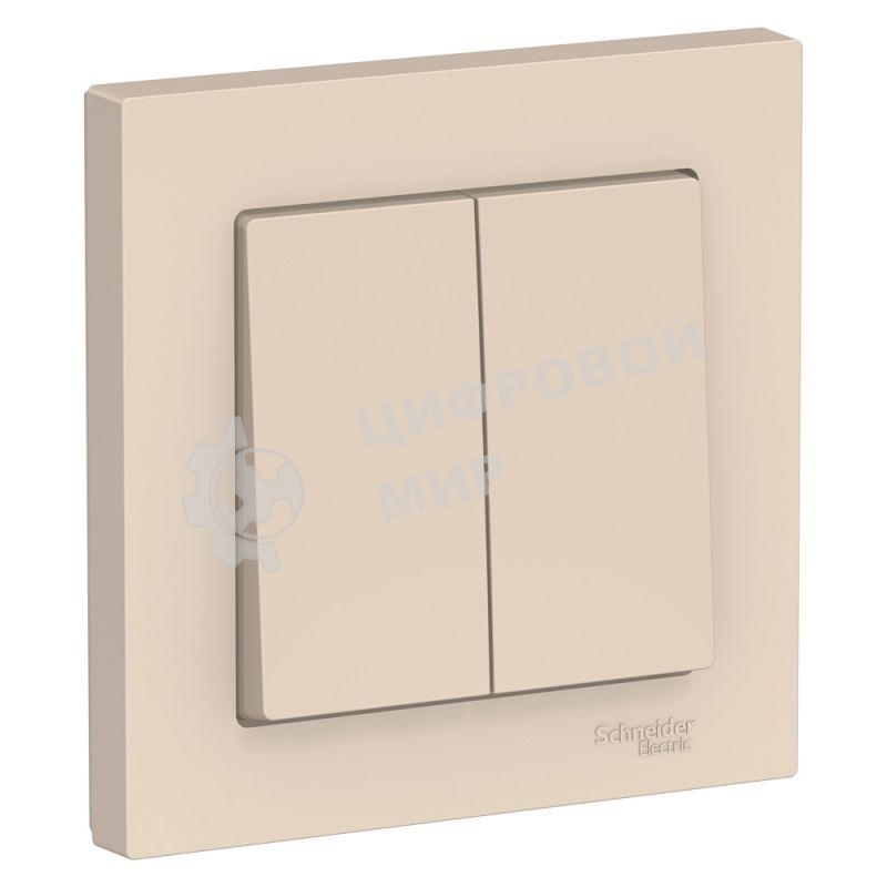 Выключатель 2-кл. AtlasDesign (сх.5) 10АХ в сборе беж. SchE ATN000252