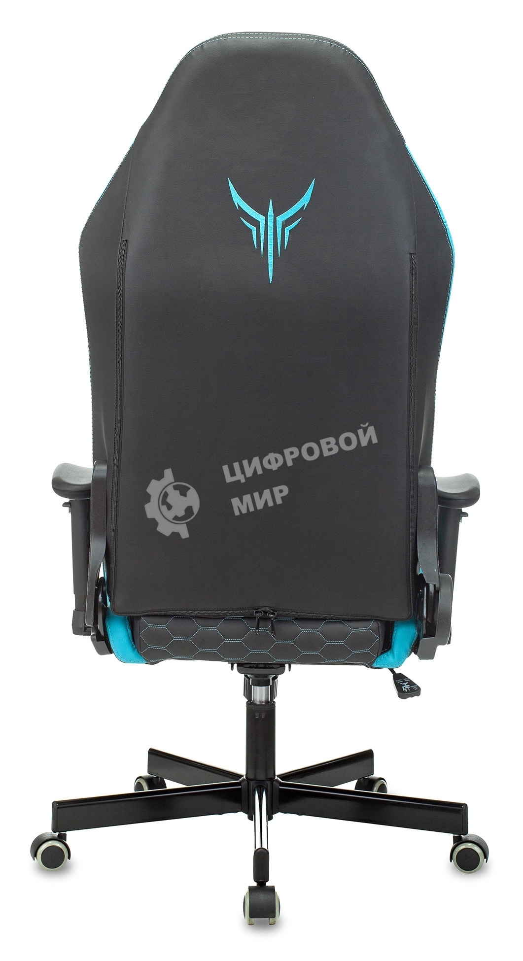 Кресло игровое Knight Neon черный/голубой соты эко.кожа с подголов. крестовина металл