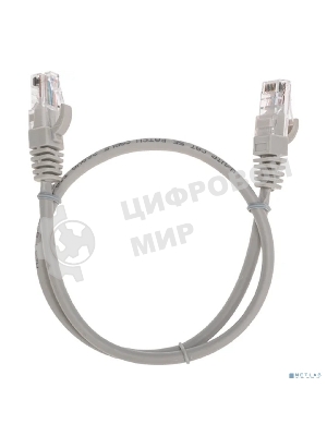 Патч-корд U/UTP, CAT 5e, RJ45-RJ45, 26AWG, ZH нг(А)-HF, серый, 0,5м Rexant
