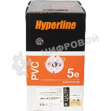 Кабель информационный Hyperline UUTP4R-C5E-S24-IN-PVC-GY-305 cat.5e UTP 4 пары 24AWG PVC внутренний 305м серый