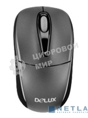 Мышь DELUX DLM-123GB (2.4G тёмно серая),лазерная, беспроводная