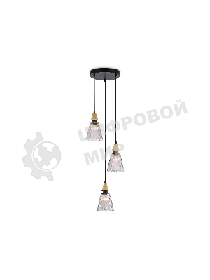 Светильник Ambrella light LH58112/3 BK/LW/SM черный/светлое дерево/дымчатый E14*3 max 40W D270*1200