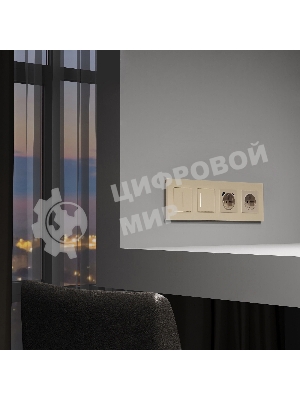 Рамка на 4 поста Senso (шампань, стекло soft-touch) W0043111
