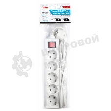 Сетевой удлинитель Buro BU-PS5.3/W 3 м (5 розеток) белый (пакет ПЭ)