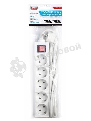 Сетевой удлинитель Buro BU-PS5.3/W 3 м (5 розеток) белый (пакет ПЭ)