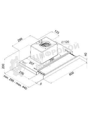 Вытяжка встраиваемая Maunfeld Ouse Touch Glass 60 черный, 60 см, 750 куб. м/ч, 48 дБ
