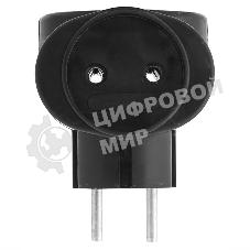 Тройник электрический Rexant биметалл 220 В 6 А черный