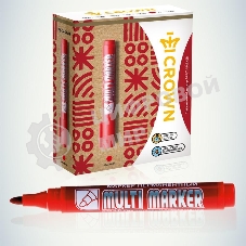 Маркер перманентный Crown Multi Marker, пулевидный 3мм, красный Б0048241
