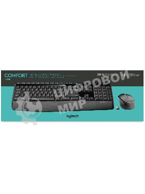 Комплект клавиатура+мышь Logitech MK345 беспроводной, USB, 1000 DPI, чёрный/серый