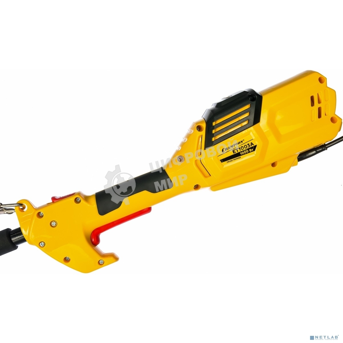 Триммер электрический Champion ET1003A 1000Вт 35см верхний двиг., изогнутая разъемная штанга 3.9кг