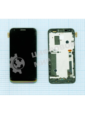 Дисплей для Asus PadFone 2 A68, черный с рамкой