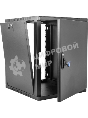 Шкаф ЦМО телекоммуникационный настенный сварной 12U (600 350) съемные стенки, дверь металл, черный