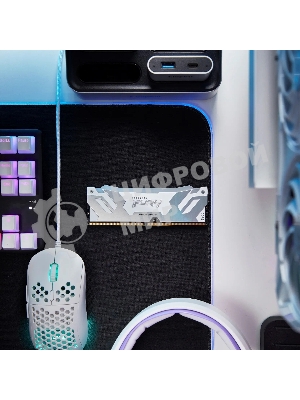 Оперативная память Kingston Fury Renegade, DDR5, 32Gb (2x16GB), 7200MHz, CL38, DIMM, радиатор, RGB, белый