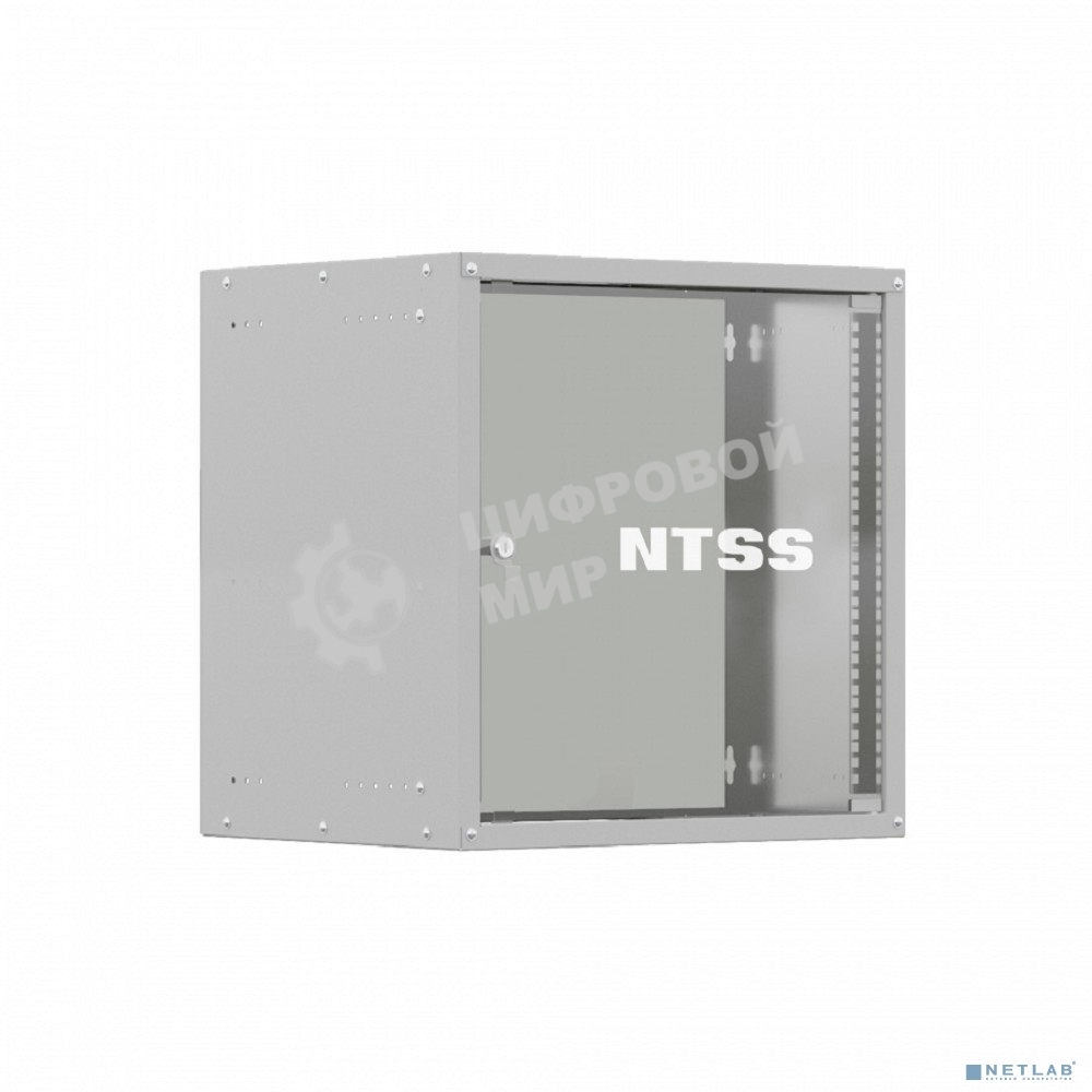 Шкаф коммутационный NTSS LIME (NTSS-WL15U5545GS) настенный 15U 550x450 мм пер. дв. стекл несъемн. бок. пан. 30 кг серый