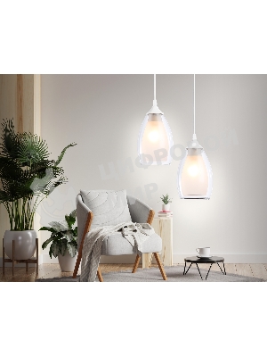 Светильник Ambrella light TR3534 WH/CL/FR белый/прозрачный/белый матовый E27 max 40W D120*800