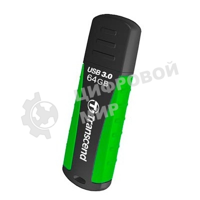 Флешка USB Transcend JetFlash 810 (TS64GJF810), 64Gb, USB 3.0, R/W 100/40, черный/зеленый