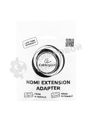 Переходник Gembird Переходник HDMI-HDMI 19F/19F, угловой, золотые разъемы, пакет