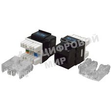 Модуль Keystone RJ45, Cat.6, UTP, 180 градусов, черный