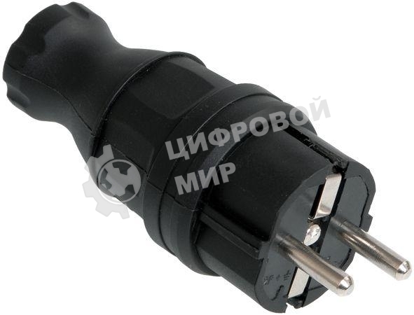 Вилка электрич. прям. ОМЕГА с заземл. IP44 ВБп3-1-0м каучук IEK PKR01-016-2-K02