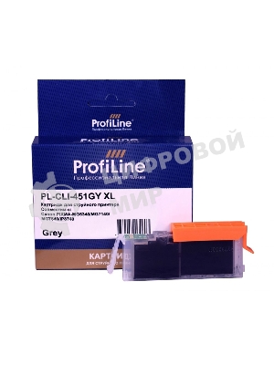 Картридж струйный совместимый ProfiLine PL-CLI-451GY XL для Canon PIXMA iP7240/MG5440/MG5540/MG6340/MG6440/MG7140/MX924 Grey водн PL