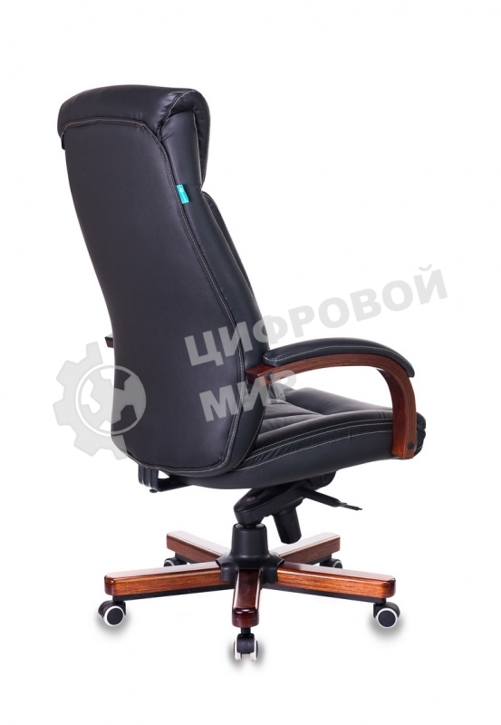 Кресло руководителя Бюрократ T-9922WALNUT/BLACK черный, кожа, крестовина дерево