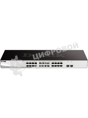 Коммутатор управляемый L2 D-Link DGS-1210-26/FL2A с 24 портами 10/100/1000Base-T и 2 портами 1000Base-X SFP