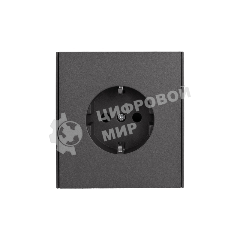 Розетка Kranz STRONG 1-ая с/з с/у, со шторками 16А графит