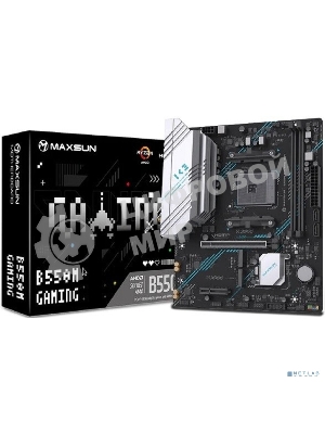 Материнская плата MAXSUN MS-B550M GAMING WIFI (Socket AM4, mATX, 2*DDR4, VGA/HDMI, 2*SATA3, 2*M.2, 1*PCIEx16/1*PCIEx4, 4*USB 2.0, 2*USB 3.2 Gen1, Wi-Fi 5, LAN 1*1G, RTL)