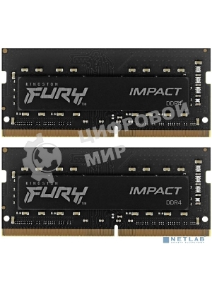 Оперативная память Kingston Fury Impact, DDR4, 32Gb (2x16Gb), 3200MHz, CL20, SO-DIMM