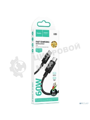 Кабель HOCO X89/PD кабель Type-C-Type-C/2m/60W/черный