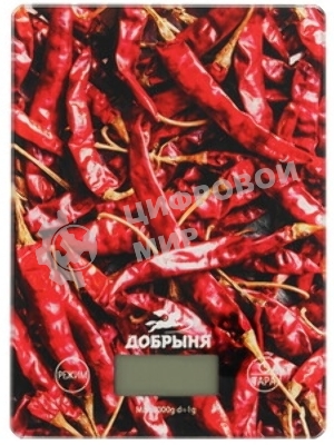 Весы кухонные Добрыня DO-3011P (20*14,5см, 7кг) перцы x24