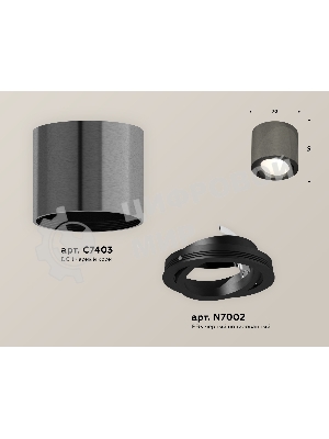 Светильник Ambrella Light XS7403001 DCH/PBK черный хром/черный полированный MR16 GU5.3 (C7403, N7002)