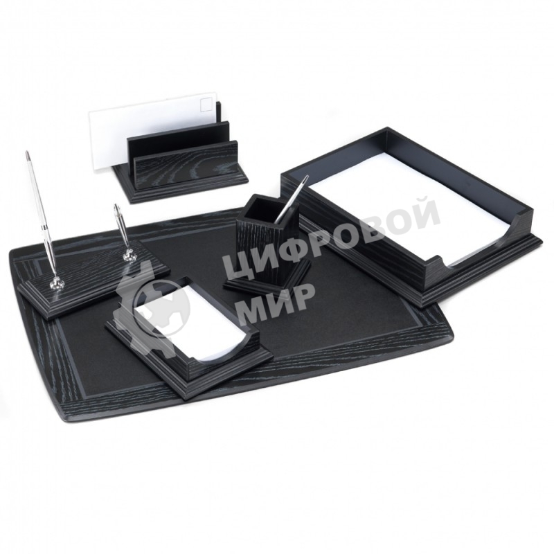 Настольный набор Good Sunrise BK6DX-1 (6 предметов) дуб дерево/МДФ черный