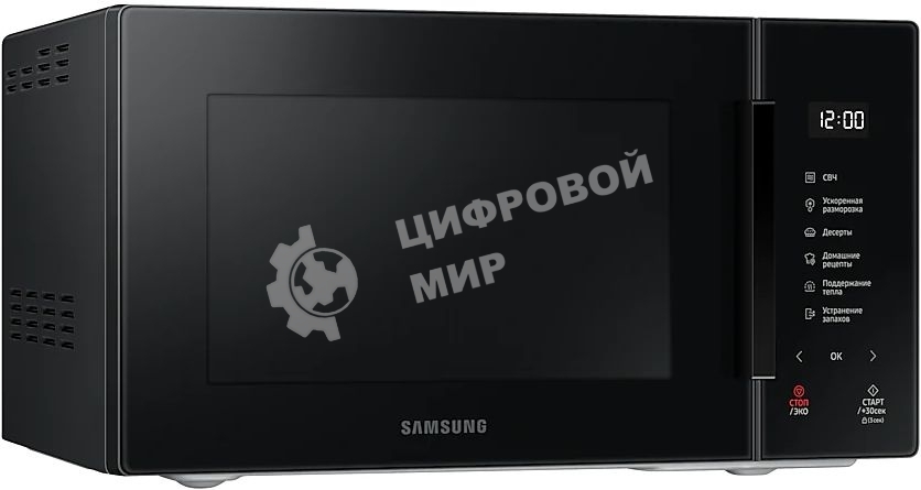 Микроволновая печь Samsung MS23T5018AK/BW черный, 23 л, 800 Вт, переключатели - сенсор