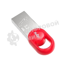 Флешка USB Netac UM2 (NT03UM2N-032G-32RE), 32Gb, USB 3.0, R/W 130/50, серебристый/красный