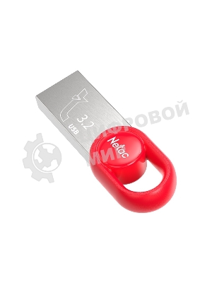 Флешка USB Netac UM2 (NT03UM2N-032G-32RE), 32Gb, USB 3.0, R/W 130/50, серебристый/красный