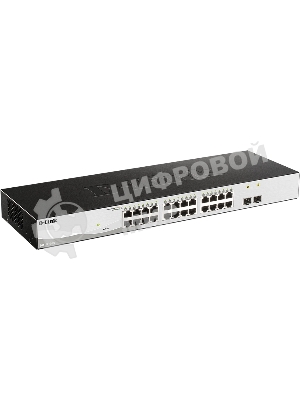 Коммутатор управляемый L2 D-Link DGS-1210-26/FL2A с 24 портами 10/100/1000Base-T и 2 портами 1000Base-X SFP