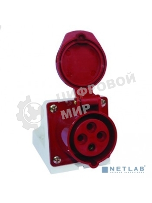 Розетка наруж. уст. 32А 380В 3P+РЕ IP44 (124) EKF ps-124-32-380