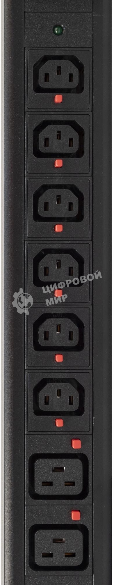 Блок распределения питания Powercom PDU-32AV24-18C3-6C9-3P верт.размещ. 18xC13 6xC19 3x32A IEC 60309 2м