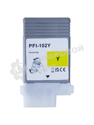 Картридж струйный Sakura 0898B001 (PFI-102Y) для Canon, желтый, 130 мл.