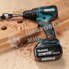 Дрель-шуруповерт Makita DDF490WVE, 18 В, 2 Ач, 50 Нм, бесщеточный