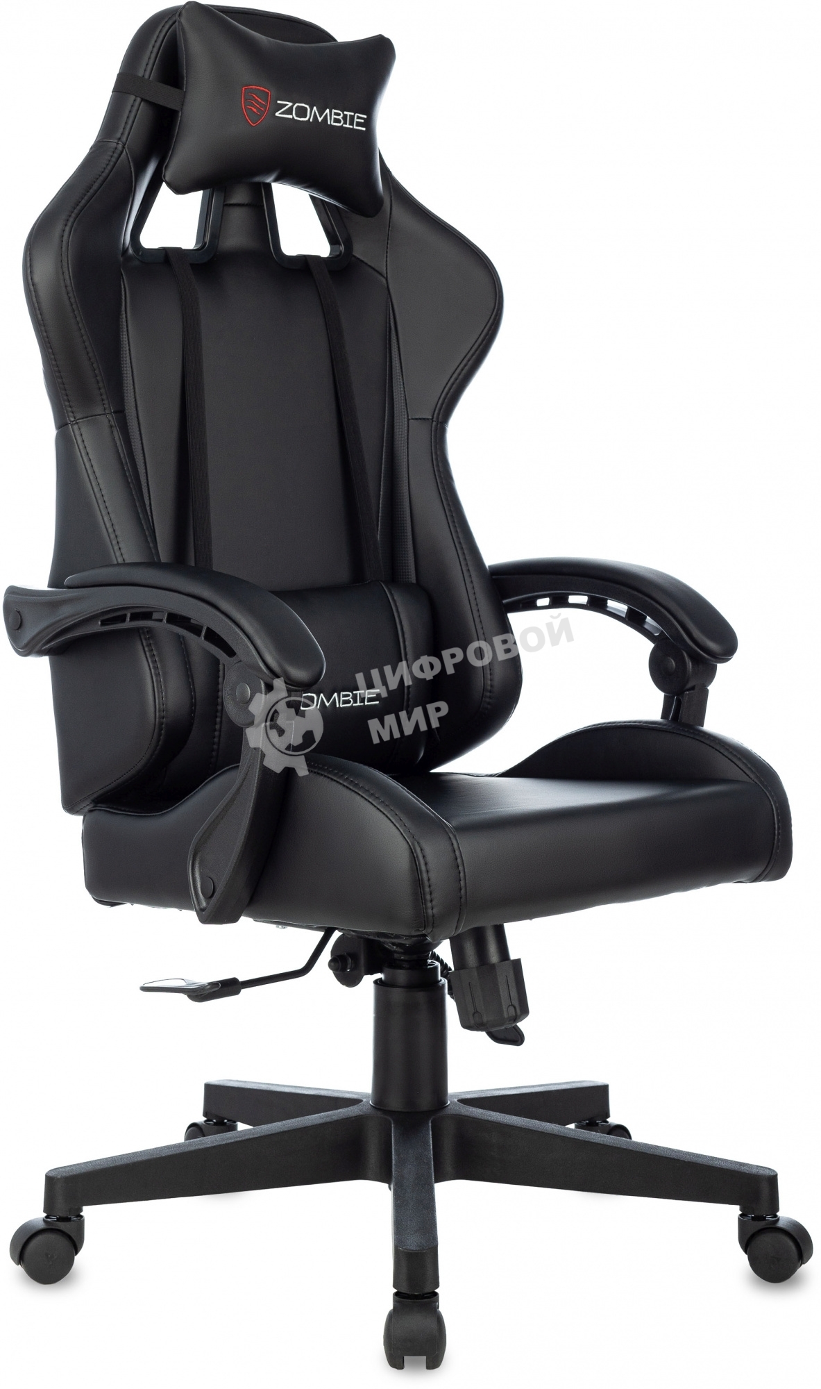 Кресло игровое Бюрократ Zombie GAME TETRA черный/карбон эко.кожа крестов. пластик