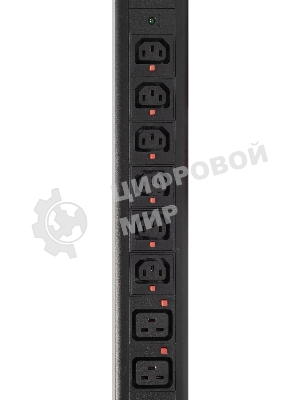 Блок распределения питания Powercom PDU-32AV24-18C3-6C9-3P верт.размещ. 18xC13 6xC19 3x32A IEC 60309 2м