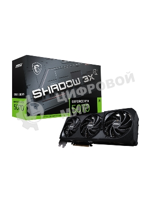 Видеокарта MSI PCI-E 5.0 RTX 5070 12G SHADOW 3X NVIDIA GeForce RTX 5070 12Gb 192bit GDDR7 2542/28000 HDMIx1 DPx3 HDCP Ret