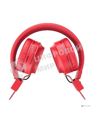 Беспроводные/проводные наушники Hoco W25 красный, полноразмерные, Bluetooth + проводной, до 12 ч.