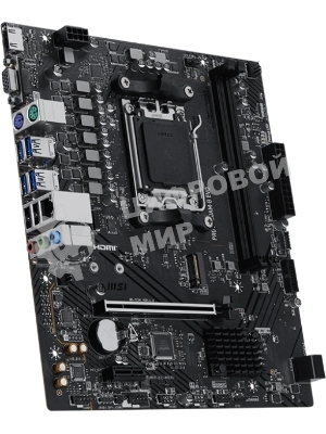 Материнская плата MSI PRO A620M-B EVO, AM5, AMD A620A, 2xDDR5, 2xSATA, 1xM.2, 1xPCIe 4.0 x16, 1xPCIe x1, 1xVGA, 1xHDMI, 1x2.5Gb LAN, 4xUSB-A 5Gbps, 2xUSB-A 2.0, 2xPS/2, 3x3.5 мм, 7.1, чёрный, mATX