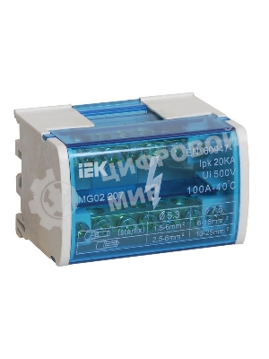 Шины на DIN-рейку в корпусе IEK YND10-2-07-100 (кросс-модуль) ШНК 2х7 L+PEN IEK